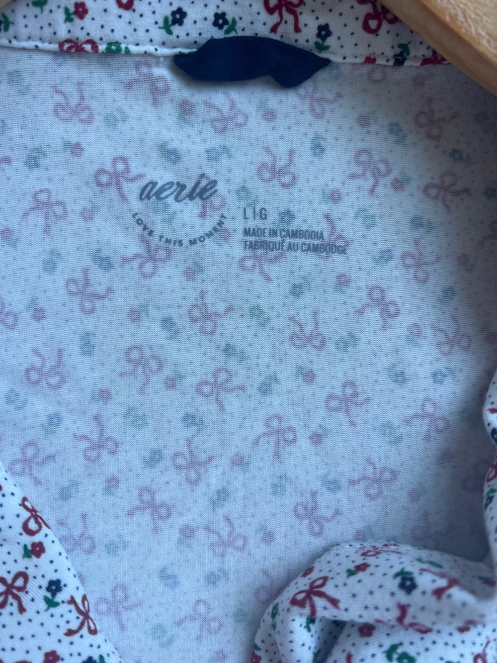 Aerie Red and Navy Bow Print PJ Set - Picture 6 of 6